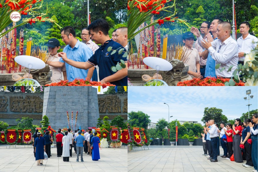 Dâng hương tri ân liệt sĩ tại Đài tưởng niệm